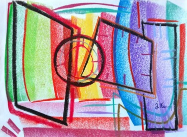 Schilderij getiteld "The Doors" door J. Kaspin, Origineel Kunstwerk, Pastel