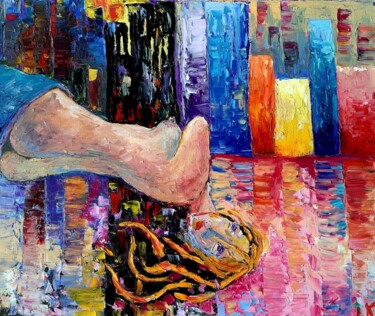 Картина под названием "Soir, passion, envi…" - J. Kaspin, Подлинное произведение искусства, Масло