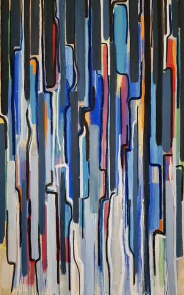 Картина под названием "Antibes" - J.Kesin, Подлинное произведение искусства, Масло Установлен на Деревянная рама для носилок