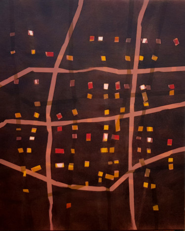 Картина под названием "All the Sunsets" - J.Kesin, Подлинное произведение искусства, Масло Установлен на Деревянная рама для…