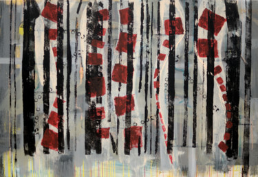 72 (It's Curtains) Painting titled "72 (It's Curtains)" by J.Kesin, Original Art, Acrylic Mounted on Stretcher frame