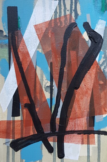 Картина под названием "Hunt (Exit I)" - J.Kesin, Подлинное произведение искусства, Акрил Установлен на Деревянная рама для н…