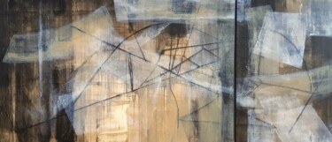 Painting titled "Crossing (Diptych)" by J.Kesin, Original Artwork, Acrylic Mounted on Wood Stretcher frame