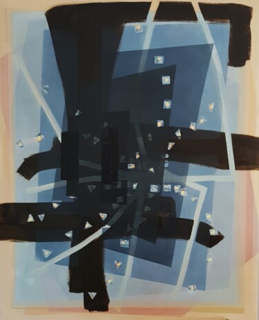 Malerei mit dem Titel "Constellation Shift" von J.Kesin, Original-Kunstwerk, Öl Auf Keilrahmen aus Holz montiert