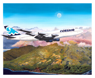 Schilderij getiteld "747 Corsair" door J.Lemki, Origineel Kunstwerk, Acryl
