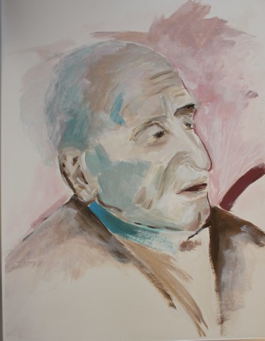 Pintura intitulada "portret" por J.M. Mondria, Obras de arte originais, Acrílico