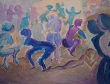 Pintura intitulada "feest" por J.M. Mondria, Obras de arte originais, Acrílico