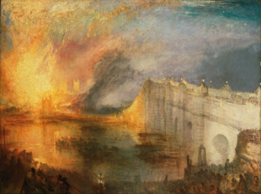 Malarstwo zatytułowany „L'embrasement des C…” autorstwa J. M. W. Turner, Oryginalna praca, Olej