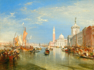 Pintura intitulada "Venise - La Dogana…" por J. M. W. Turner, Obras de arte originais, Óleo