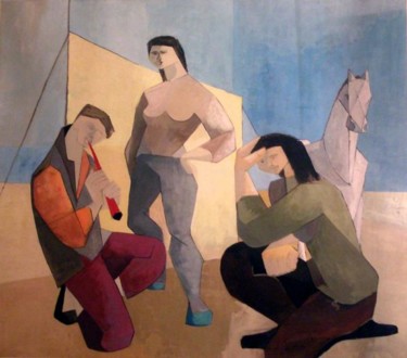 Painting titled "Mythologie scene" by J-Mail, Original Artwork