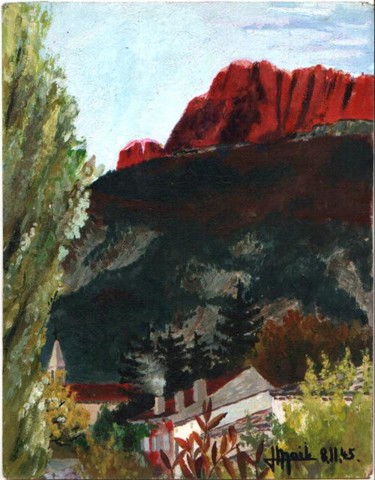 Painting titled "Drôme, mountains, F…" by J-Mail, Original Artwork