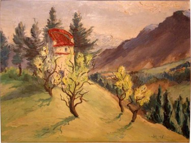 Painting titled "Pont de Quart pigeo…" by J-Mail, Original Artwork