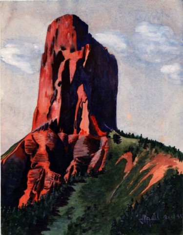 Painting titled "Isère, Mont Aiguill…" by J-Mail, Original Artwork