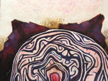 Рисунок под названием "Red Perfection" - J.-Marc Laloux, Подлинное произведение искусства, Пастель Установлен на Металл