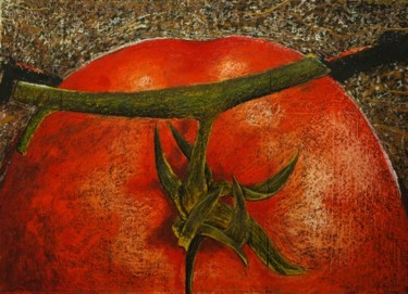 Tekening getiteld "Tomate" door J.-Marc Laloux, Origineel Kunstwerk, Pastel