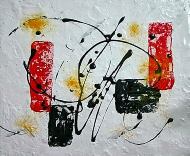 Painting titled "Danse" by J-Ph Verselin, Original Artwork, Oil Mounted on Wood Stretcher frame