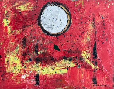 Painting titled "Rond" by J-Ph Verselin, Original Artwork, Oil Mounted on Wood Stretcher frame