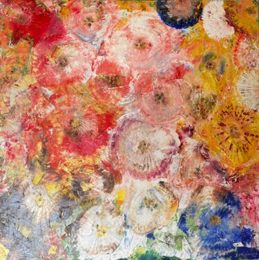 Peinture intitulée "Bouquet de fleurs" par J-Ph Verselin, Œuvre d'art originale, Huile Monté sur Châssis en bois