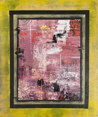 Painting titled "Impression jaune" by J-Ph Verselin, Original Artwork, Oil Mounted on Wood Stretcher frame