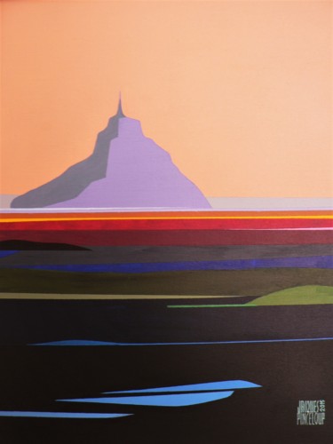 Painting titled ""Le Mont St Michel"" by Jacques Pinceloup, Original Artwork, Acrylic