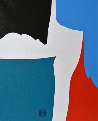 Peinture intitulée ""Composition en noi…" par Jacques Pinceloup, Œuvre d'art originale, Acrylique