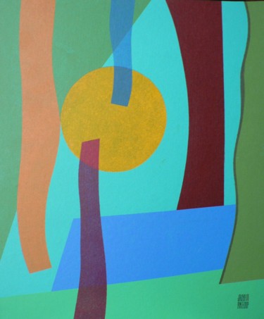 Painting titled ""Option nature "" by Jacques Pinceloup, Original Artwork, Acrylic Mounted on Cardboard