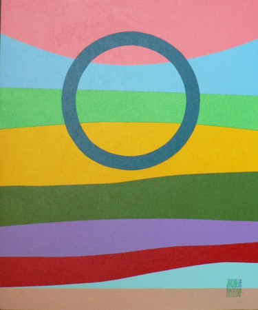 Painting titled "" Le cercle symbole…" by Jacques Pinceloup, Original Artwork, Acrylic Mounted on Cardboard