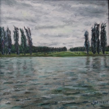 Pittura intitolato "Le grand canal du P…" da Julien Salette, Opera d'arte originale, Olio Montato su Telaio per barella in l…