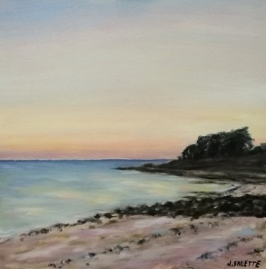 Painting titled "La presqu'île de rh…" by Julien Salette, Original Artwork, Oil Mounted on Wood Stretcher frame