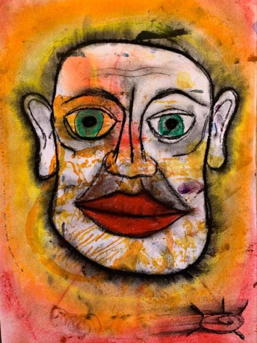 Schilderij getiteld "Happyface" door Jonas Sonnemann, Origineel Kunstwerk, Krijt