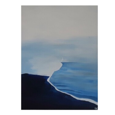 Malerei mit dem Titel "three - blue" von J Van Ginneken, Original-Kunstwerk, Acryl