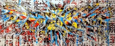 Картина под названием "Blizard XXL" - Marcel Van Vliet, Подлинное произведение искусства, Акрил Установлен на Деревянная пан…