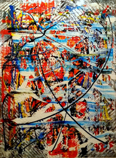 Картина под названием "Freedom" - Marcel Van Vliet, Подлинное произведение искусства, Акрил Установлен на Деревянная панель