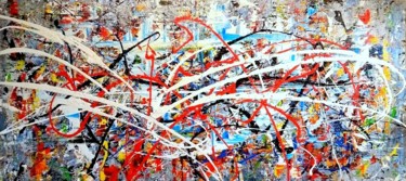 Картина под названием "Free XXL" - Marcel Van Vliet, Подлинное произведение искусства, Акрил Установлен на Деревянная панель