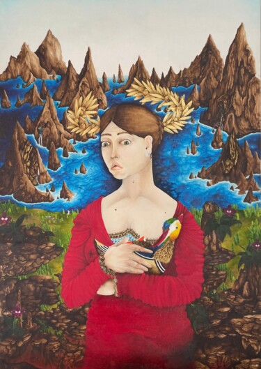 Pintura titulada "Dama Mandarim" por J.William (Mri), Obra de arte original, Oleo Montado en Bastidor de camilla de madera