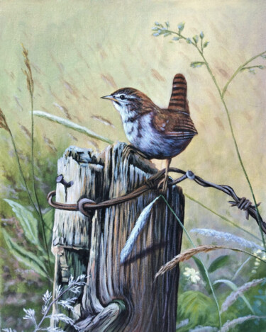 Pintura intitulada "Lonely Bird" por J. Woko, Obras de arte originais, Acrílico