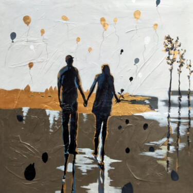 Schilderij getiteld "Happy Together" door J. Woko, Origineel Kunstwerk, Acryl