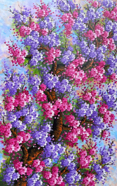 Ζωγραφική με τίτλο "Sakura Bloom #3" από J. Woko, Αυθεντικά έργα τέχνης, Ακρυλικό