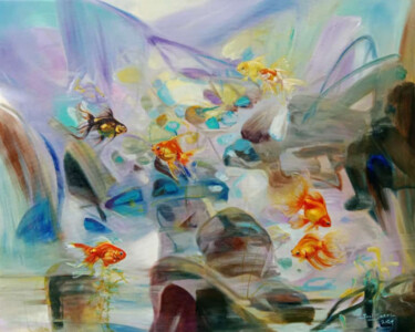 Malerei mit dem Titel "Silent Dreams" von J. Woko, Original-Kunstwerk, Acryl