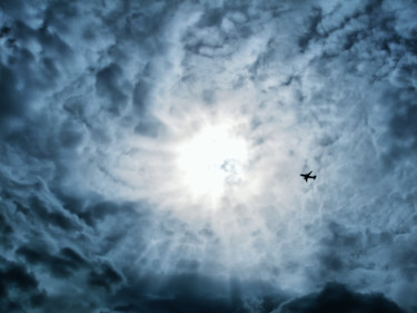 Fotografía titulada "Самолет в небе" por Yulia Lunberg, Obra de arte original, Fotografía digital