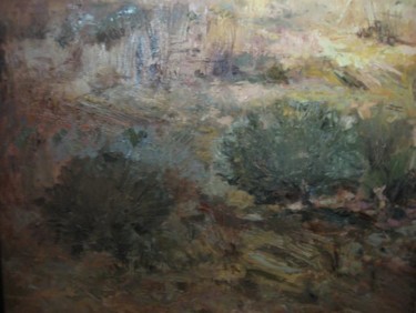 Peinture intitulée "Paysage jaune" par Jaamati, Œuvre d'art originale