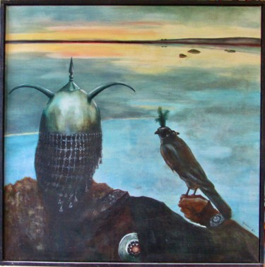 Painting titled "Ready to Fly" by Jaap Hoogendijk, Original Artwork, Oil Mounted on Wood Stretcher frame
