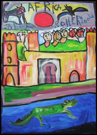 Peinture intitulée "Qui a peur du croco…" par Monsieur Jaber, Œuvre d'art originale
