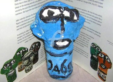 Sculpture intitulée "Totem bleu  1995" par Monsieur Jaber, Œuvre d'art originale