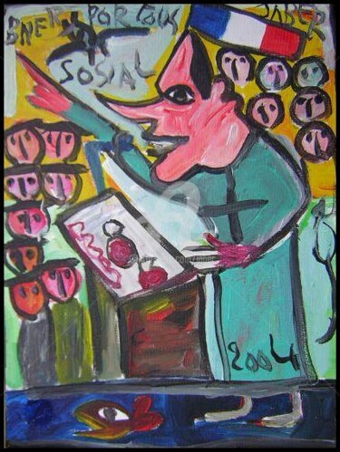 Peinture intitulée "Le maitre d'école" par Monsieur Jaber, Œuvre d'art originale
