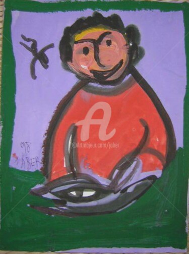 Peinture intitulée "Le poissonnier" par Monsieur Jaber, Œuvre d'art originale