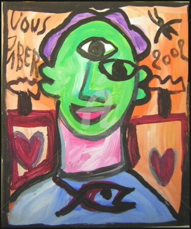 Peinture intitulée "Je t'ai a l'oeil" par Monsieur Jaber, Œuvre d'art originale