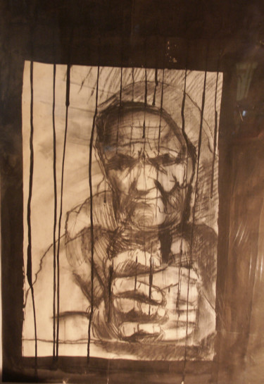 Drawing titled "sans titre" by Jaroslaw Jablonski, Original Artwork, Charcoal