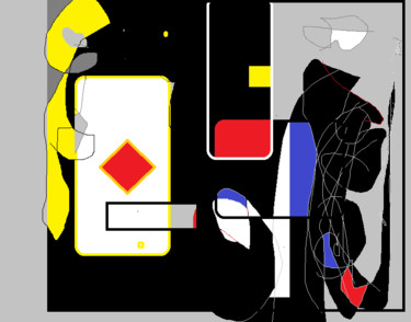 Schilderij getiteld "card game" door Jac Ansems, Origineel Kunstwerk