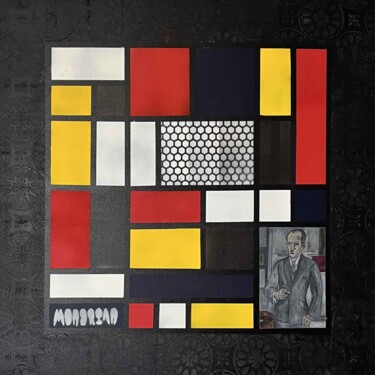 Ζωγραφική με τίτλο "Mondrian Himslef" από Jacash, Αυθεντικά έργα τέχνης, Ακρυλικό